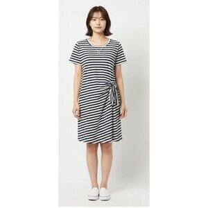 Live Well Blue Stripe Side Tie Dress 22/24 Knee-Length Casual Plus Size